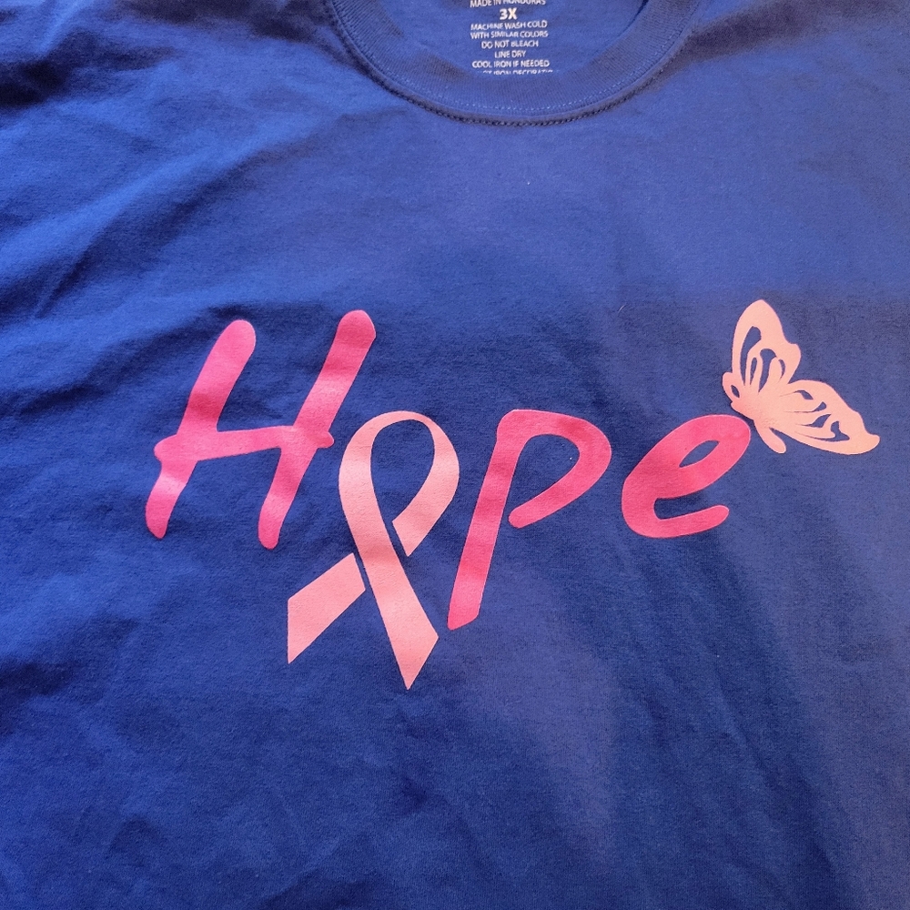 Blue Hope T-Shirt with Pink Ribbon - Picture 2 of 3